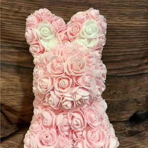 Pink Rose Bunny - Decorative Floral